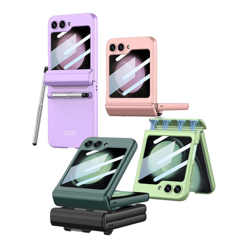 [With Pen Slot] Samsung Galaxy Z Flip 4 (SM-F721) - Magnetic Hinge Shockproof Phone Case