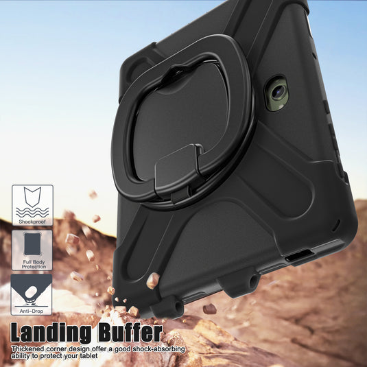 Samsung Galaxy Tab Active Pro / Active 4 Pro / Active 5 Pro Series - Heavy Duty 360 Degree Rotate Stand Hand Strap Case With Shoulder Strap - i-Station Mobile Phone & Electronic Device Repair and Accessories