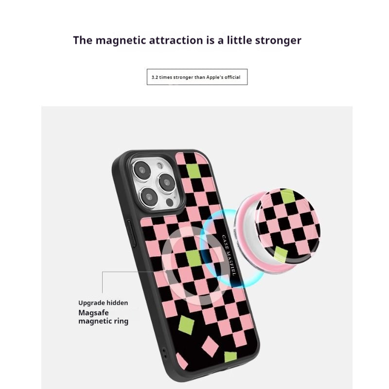 Load image into Gallery viewer, [Magsafe Compatible] Apple iPhone 14/Pro/Max - Two-tone Checkerboard Pattern Fashion-Forward Series Case
