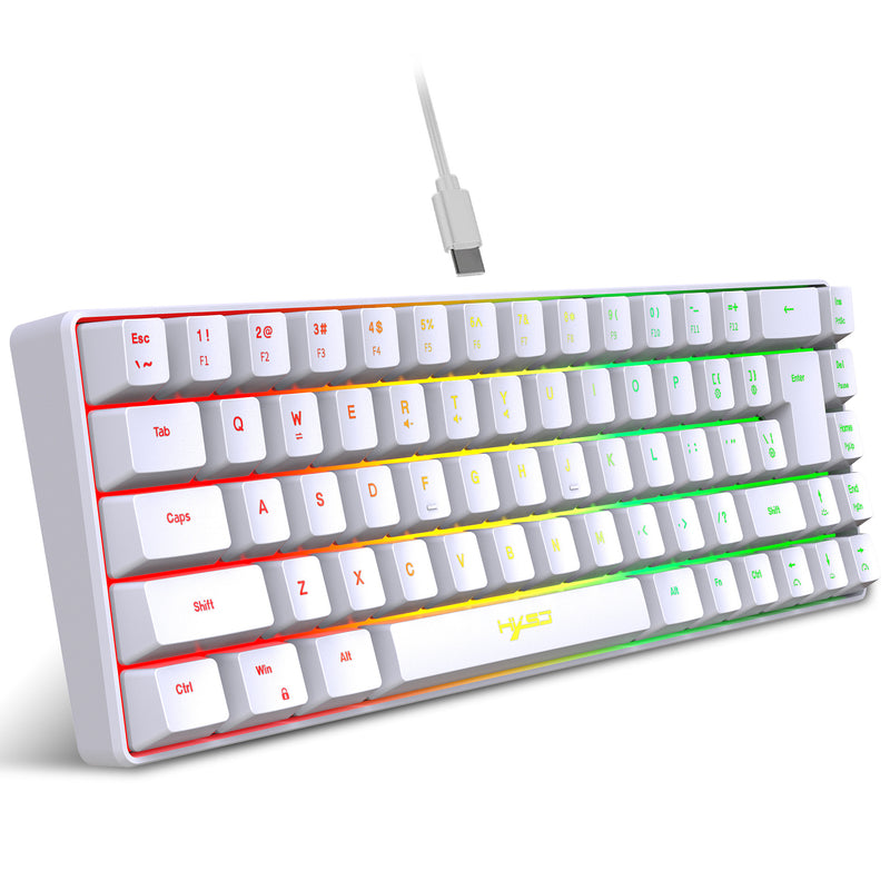 Load image into Gallery viewer, Portable 68-Key Mechanical Feel Membrane Wired Gaming Keyboard, ABS Material, RGB Backlight
