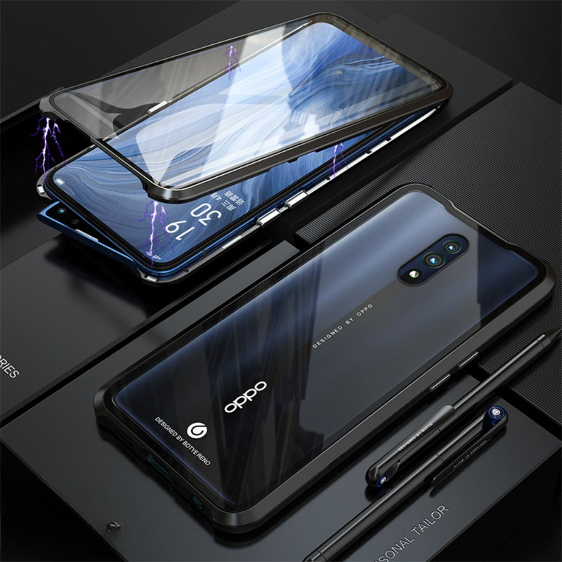 Load image into Gallery viewer, OPPO Reno11/Pro/F - Magnetic Transparent Tempered Glass Shockproof Case
