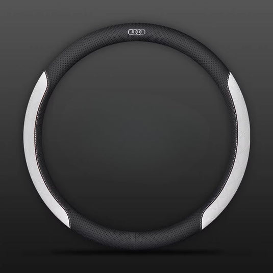 Audi PU Leather Steering Wheel Cover with Heat-Pressed Embossed Texture For A5, A6, A7, A8L, Q2L, Q3, Q4, Q5L, Q7, Q8