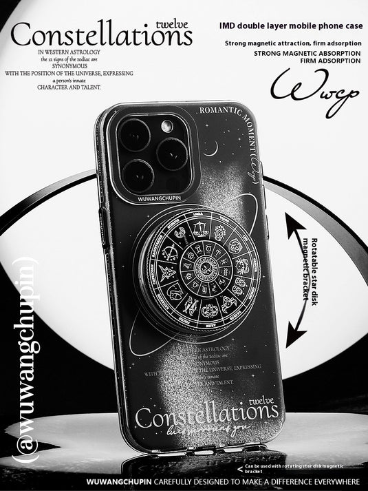 [Magsafe Compatible][With Stand] Apple iPhone 14/Pro/Pro Max cosmic zodiac design style rotating stand Shockproof Fashion Series Case