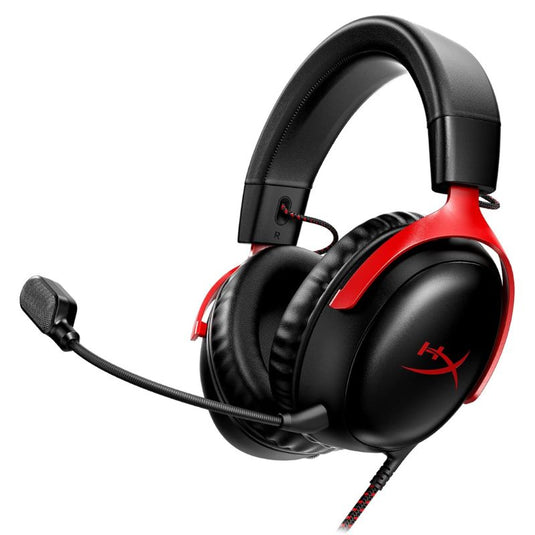 HyperX Cloud III – Wired Gaming Headset, PC, PS5, Xbox Series X|S, Angled 53mm Drivers, DTS, Memory Foam, Durable Frame, Ultra-Clear 10mm Mic, USB-C, USB-A, 3.5mm