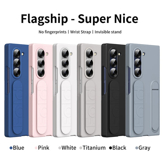 [Built-in Stand] [With Wrist Strap] Samsung Galaxy Z Fold 5(SM-F946) - Skin feel Holder Shockproof Phone Case