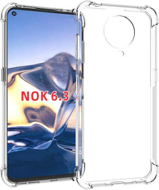 Nokia 6.3/G10/G20 - AirPillow Cushion Transparent Soft Clear TPU Four Corners Protective Case With 2PC 9H Tempered Glass Screen Protector