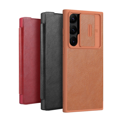 Samsung Galaxy S23/Plus/Ultra/FE - NILLKIN Qin Pro Series Sliding Camera Cover Design Leather Phone Case