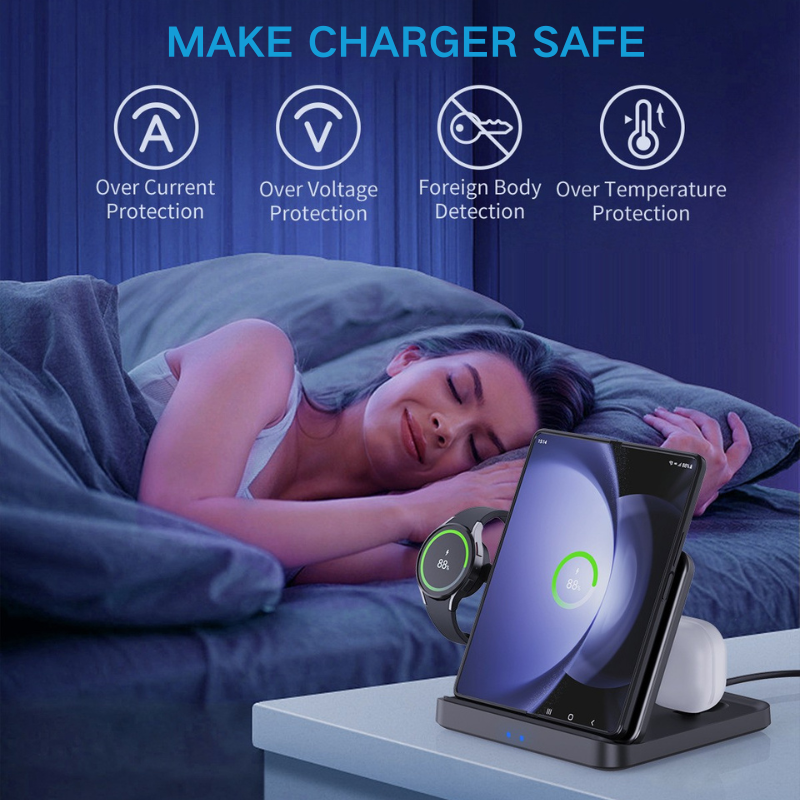 Load image into Gallery viewer, 3-in-1 Wireless Charger for Samsung Galaxy Z Fold, Z Flip &amp;iPhone Series - i-Station Mobile Phone &amp; Electronic Device Repair and Accessories
