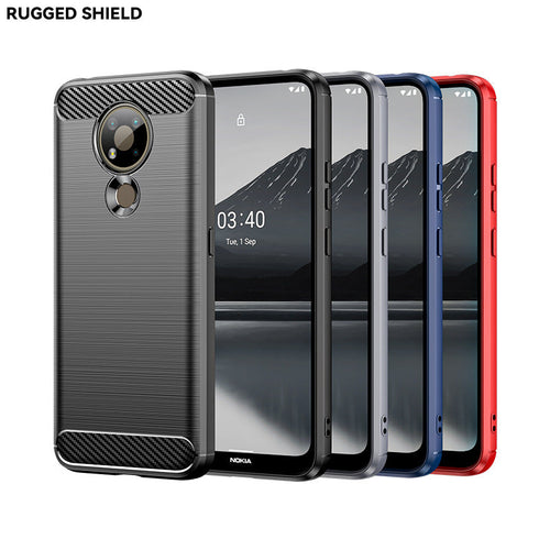 Nokia 3.4 - Shield Shockproof Rugged Heavy Duty Case With 2PC 9H Tempered Glass Screen Protector