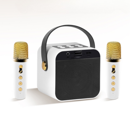 Portable Bluetooth Karaoke Speaker with LED, Wireless Handheld Microphone for Outdoor & Home Use