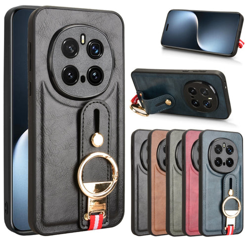 Honor Magic7/Pro - Wristband Leather Back Phone Case