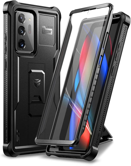 [Screen Protector & Kickstand] Samsung Galaxy Note 20/Note 20 Ultra - Shockproof Rugged Case Full-Body Bumper Protective Heavy Duty Case