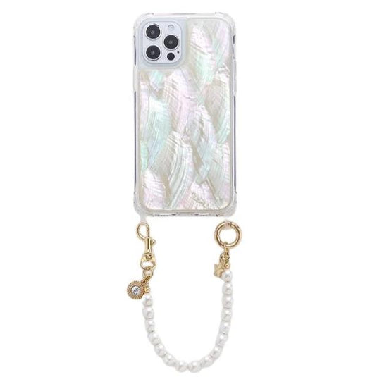 Apple iPhone 15 Plus/Pro/Max - Natural Pearl Shell Handheld Chain Bracelet Fashion-Forward Series Case