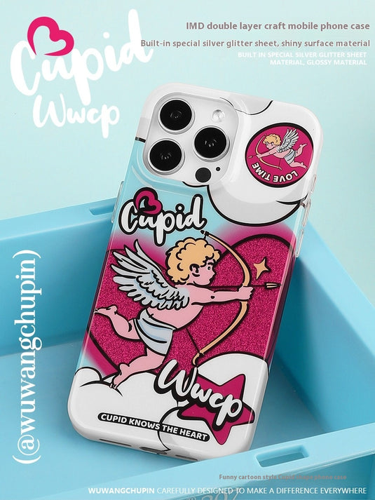 Apple iPhone 14/Pro/Pro Max Cupid love heart girl design style Shockproof Fashion Series Case