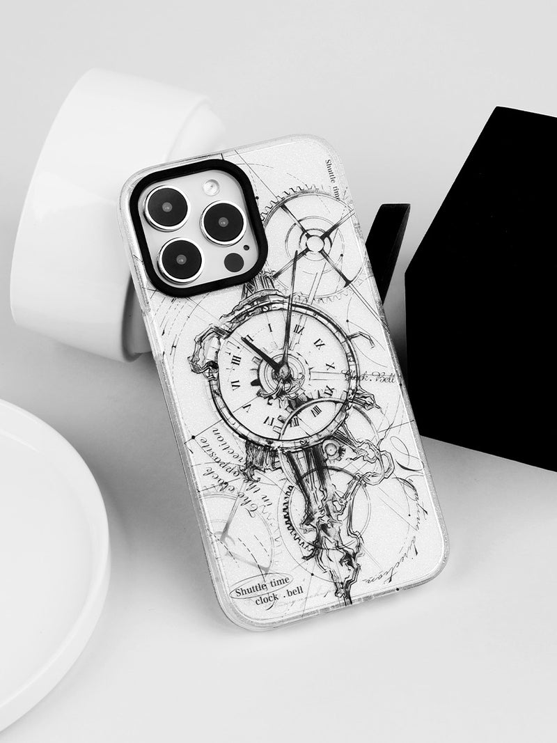 Load image into Gallery viewer, Apple iPhone 14/Pro/Pro Max Reverse Direction Clock Design Phone Case Shockproof Fashion Series Case
