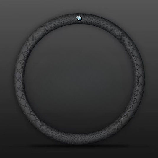 BMW PU Leather Steering Wheel Cover with Heat-Pressed Embossed Texture For 5 Series (530), 3 Series, 7 Series, 1 Series, X1, X2, X3, X4, X5, i3, iX3