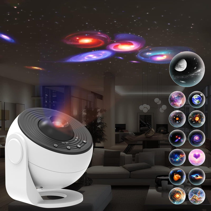 Load image into Gallery viewer, Planetarium Projector Pro, Galaxy Projector Pro for Bedroom, Bluetooth Speaker | 13 HD 4K Film Sheets, Nebula Sky Light Projector For Kids Adults Desktop
