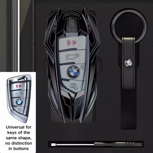 BMW Mecha Style Zinc Alloy Key Case For 1, 3, 5, 7 Series,X1, X3, X5, X6, X7