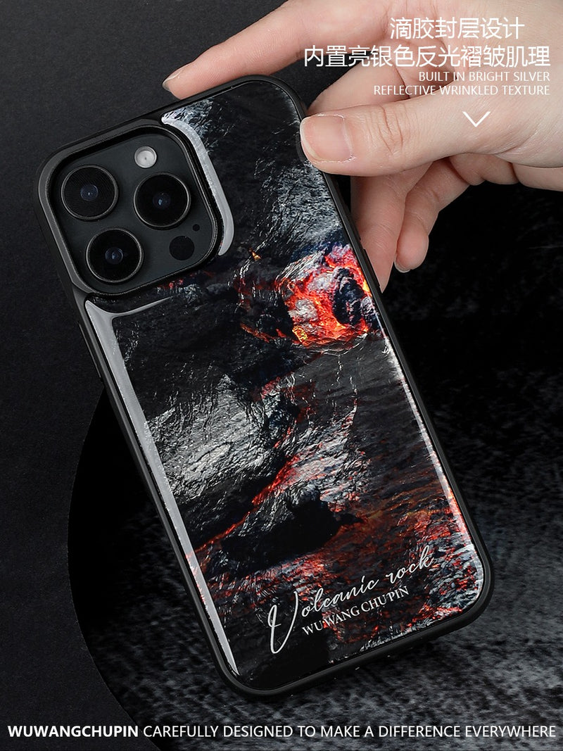 Load image into Gallery viewer, Apple iPhone 14/Pro/ Pro Max Volcanic magma design style with glossy finish Shockproof Fashion Series Case
