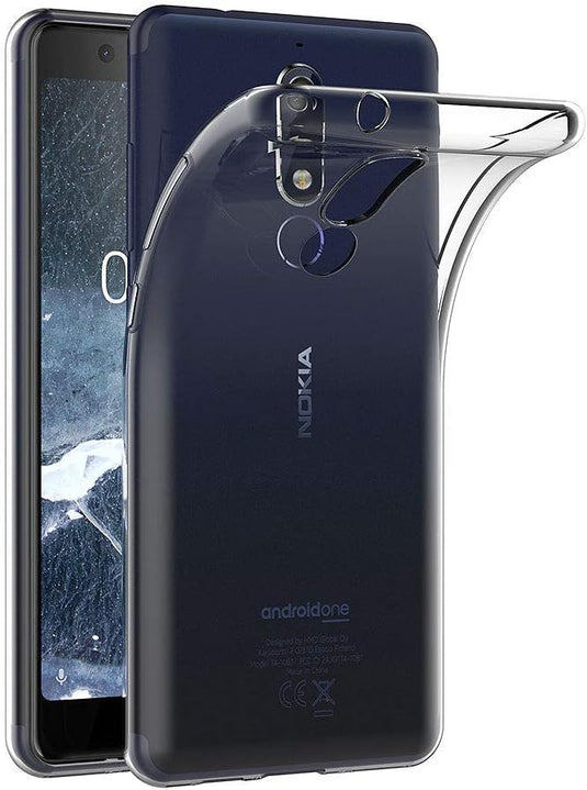 Nokia 5.1 - AirPillow Cushion Transparent Soft Clear TPU Four Corners Protective Case With 2PC 9H Tempered Glass Screen Protector