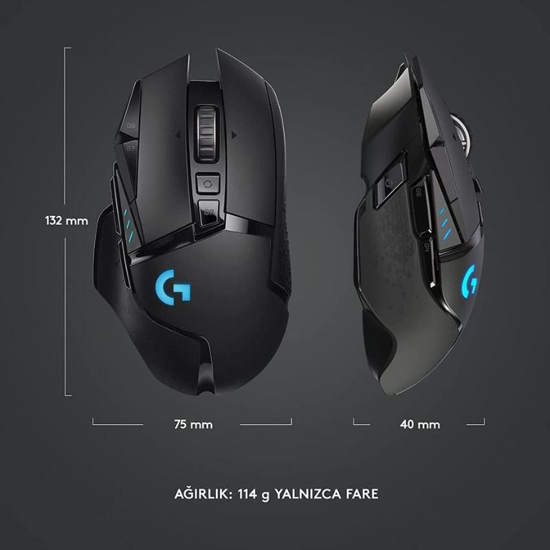 Load image into Gallery viewer, Logitech G502 Hero Lightspeed Wireless Gaming Mouse, Hero 16K Sensor, 16,000 DPI, RGB, Adjustable Weights, 11 Programmable Buttons, Long Battery Life, On-Board Memory, PC/Mac
