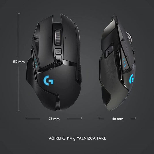 Logitech G502 Hero Lightspeed Wireless Gaming Mouse, Hero 16K Sensor, 16,000 DPI, RGB, Adjustable Weights, 11 Programmable Buttons, Long Battery Life, On-Board Memory, PC/Mac