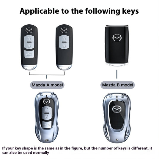 Mazda Stylish Metal Car Key Protective Case For CX-5, CX-3, CX-30, CX-8, MX-5, Mazda3,6