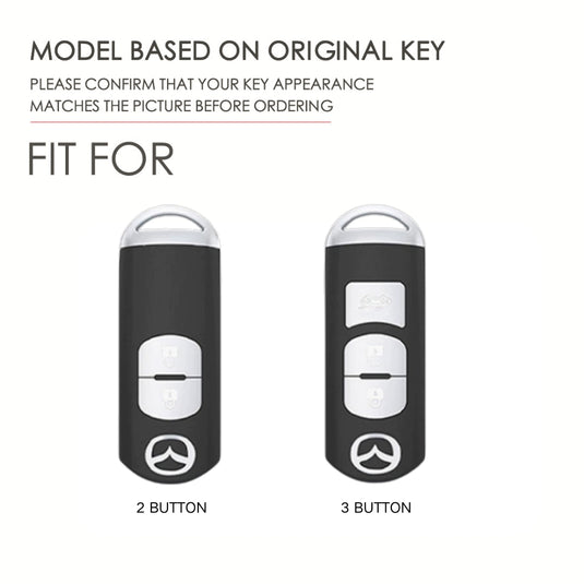 Mazda Aluminum Alloy Genuine Leather Key Case For MX-5, CX-5, CX-7, CX-9, Mazda 6