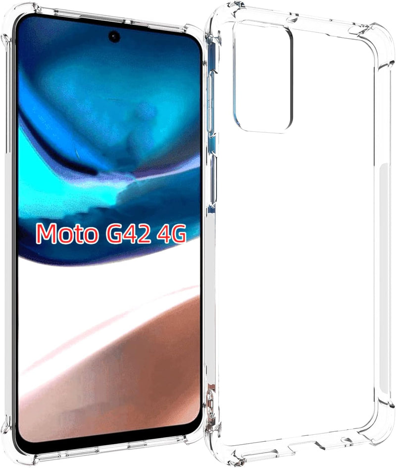 Load image into Gallery viewer, Motorola Moto G42 - AirPillow Cushion Transparent Soft Clear TPU Four Corners Protective Case With 2PC 9H Tempered Glass Sreen Protector
