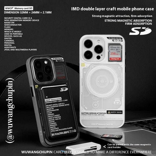 [Magsafe Compatible][With Card Holder] Apple iPhone 14 / Pro / Pro Max SD memory card design style Shockproof Fashion Series Case