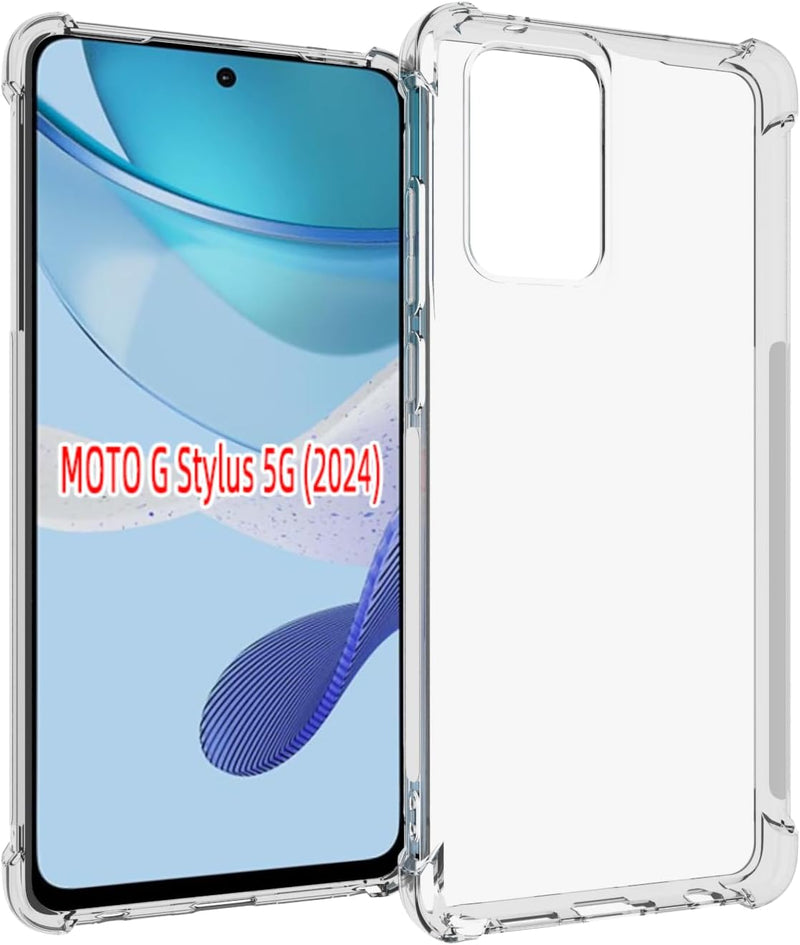 Load image into Gallery viewer, Motorola Moto G Stylus 5G 2024 - AirPillow Cushion Transparent Soft Clear TPU Four Corners Protective Case With 2PC 9H Tempered Glass Sreen Protector
