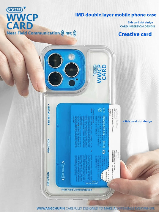 [Built-in Card Slot] Apple iPhone 12/Pro/Pro Max creative label design style phone case Shockproof Fashion Series Case