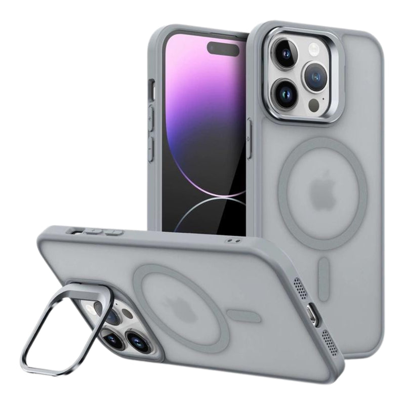 Load image into Gallery viewer, [Metal Lens Bracket] Apple iPhone 16/Plus/Pro/Max - TPU Matte Finish Magsafe Stand Case
