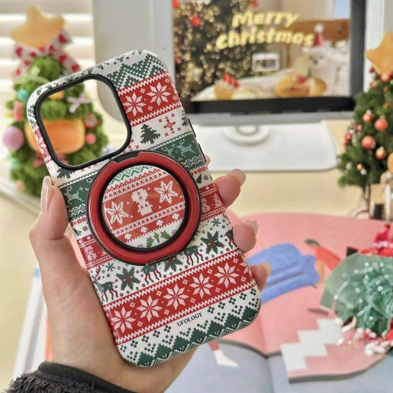 Load image into Gallery viewer, [Magsafe Compatible] Apple iPhone 17/Pro/Max - Christmas 2-in-1 Shockproof Phone Case with Stand
