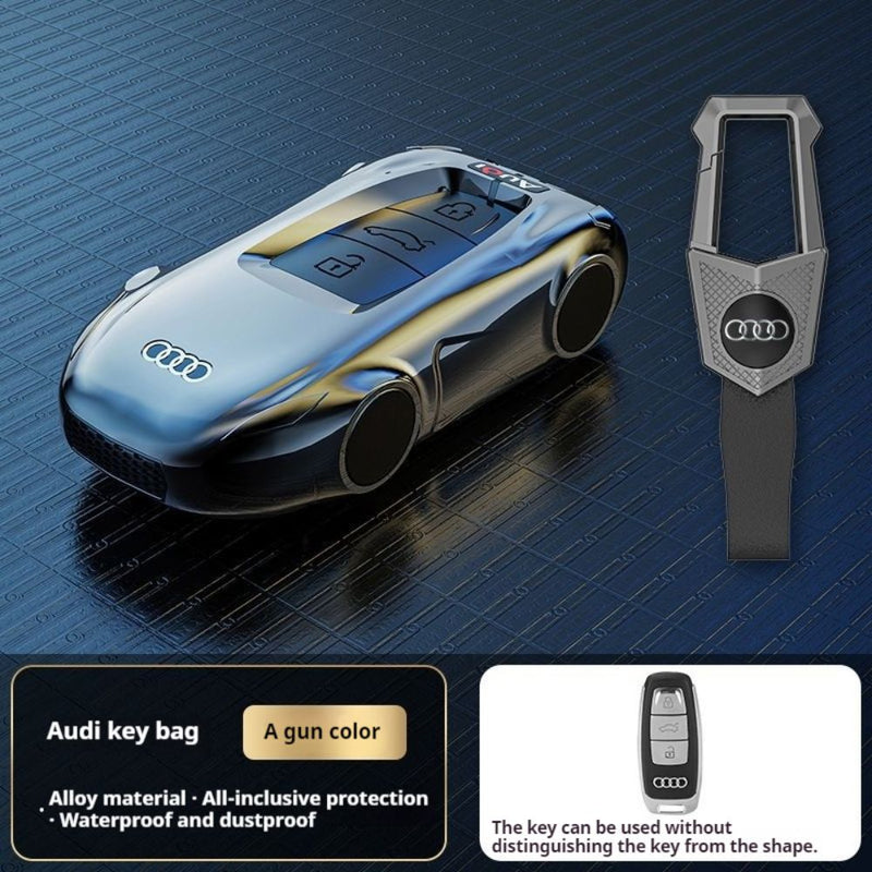 Load image into Gallery viewer, Audi Zinc Alloy Silicone Car Key Case For A3, A4, A5, A6, A8, Q2, Q5, Q7, Q8, e-tron
