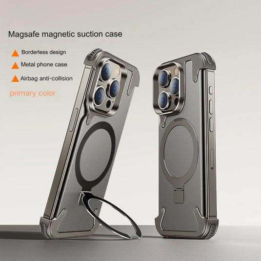 [Genuine Leather] Apple iPhone 15/Plus/Pro/Max - Frame-less Style Magsafe Magnetic Phone Case