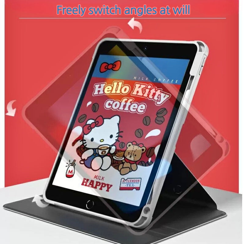 Load image into Gallery viewer, [Built-in Pen Slot] Apple iPad 7/8/9 10.2&#39;&#39; 7/8/9th Gen (2019/2020/2021) Hello Kitty Smart 360° Degree Rotate Stand Shockproof Flip Cover Case

