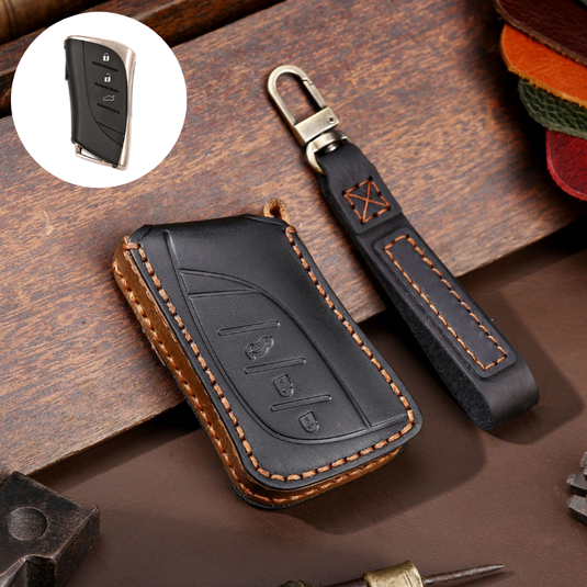 Lexus Handcrafted Genuine Leather Folding Car Key Fob Case Cover For Lexus NX200t, NX300, NX300h, NX350, NX Hybrid, RX270, RX300, RX350, RX450h, LX570, LX600, IS250, IS300, IS350 - i-Station Mobile Phone & Electronic Device Repair and Accessories