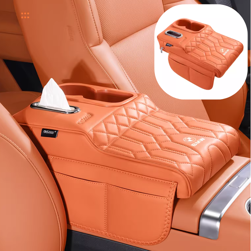 Load image into Gallery viewer, BWM Car Multi-Functional Leather Armrest Box Heightening Pad for 3 Series, 5 Series, 7 Series, X1, X2, X3, X4, X5
