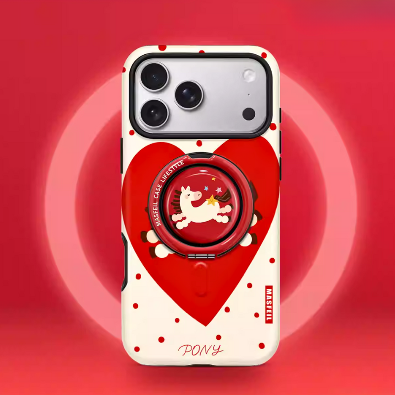 Load image into Gallery viewer, [Magsafe Compatible] Apple iPhone 17/Air/Pro/Max - Lucky Pony Shockproof Stand Case
