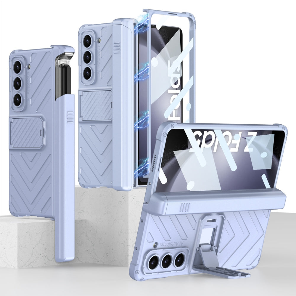 [With Pen Slot] [With Stand] Samsung Galaxy Z Fold 5(SM-F946) - Foldable Magnetic S Pen Creative Storage Armor Protective Case - i-Station Mobile Phone & Electronic Device Repair and Accessories