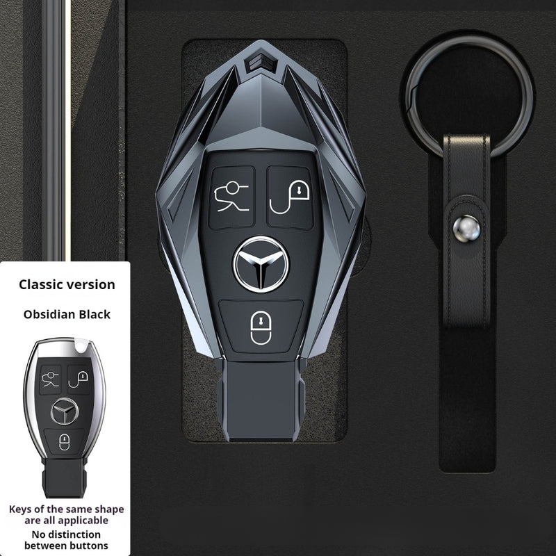 Load image into Gallery viewer, Mercedes Benz Mecha Style Zinc Alloy Key Case For Benz A, B, C, E, S, G-Class, GLA, GLB, GLC, GLE, GLS, CLA, CLS, EQC
