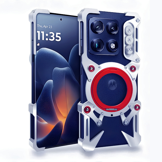 [With 360° Rotating Stand] Motorola Moto Signature - Aluminum Alloy Metal Frame Shockproof Case