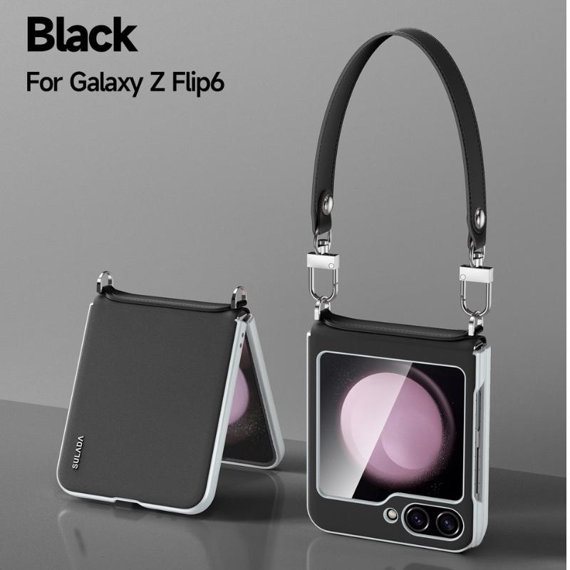[With Lanyard] Samsung Galaxy Z Flip6 SM-F741 Folding Liquid Leather Anti-fouling Case - i-Station Mobile Phone & Electronic Device Repair and Accessories