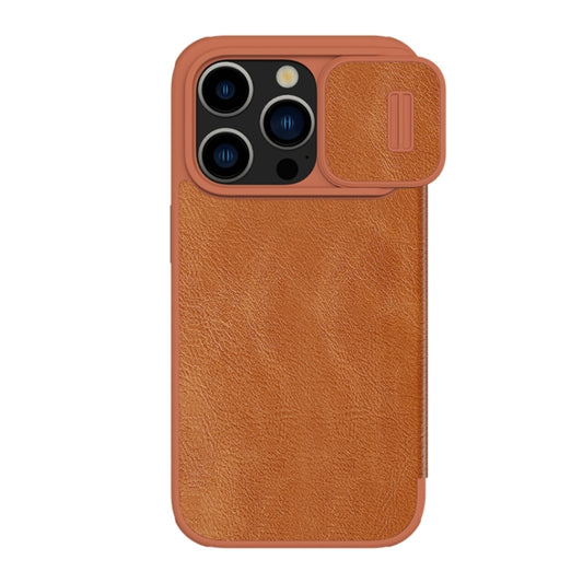 Apple iPhone 15 /Plus/Pro/Max - NILLKIN Qin Pro Series Sliding Camera Cover Design Leather Phone Case