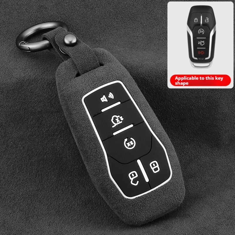 Load image into Gallery viewer, Ford High-Quality Suede Key Protective Case For Fusion, Mondeo, Mustang, Explorer, Edge, EcoSport
