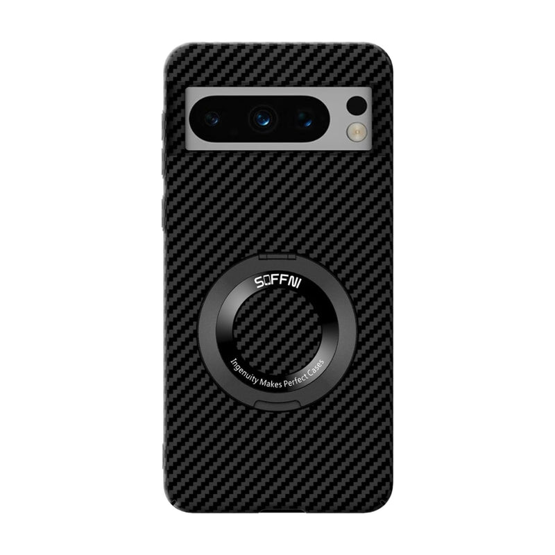 Load image into Gallery viewer, [360° Rotating Bracket] Google Pixel 7/Pro/A - Matte Carbon Fiber Style Magnetic Protective Case
