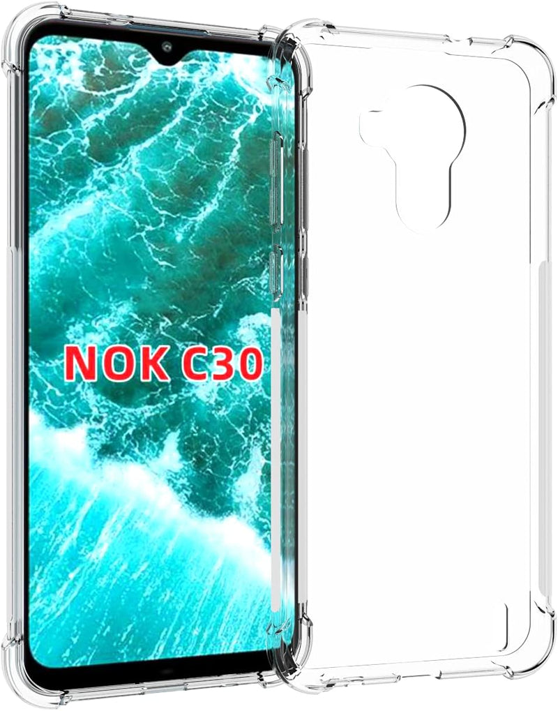 Load image into Gallery viewer, Nokia C30 - AirPillow Cushion Transparent Soft Clear TPU Four Corners Protective Case With 2PC 9H Tempered Glass Screen Protector
