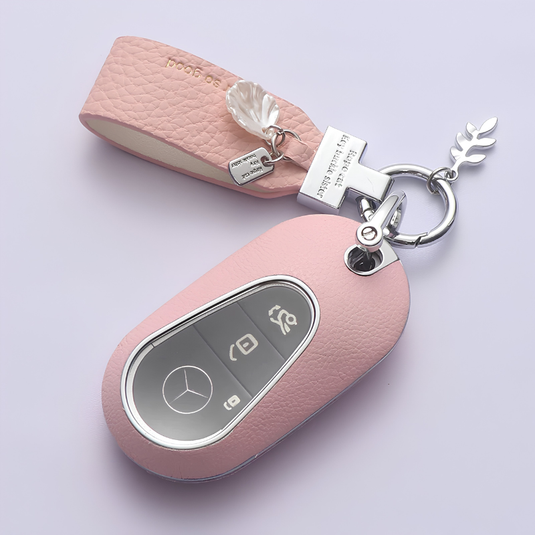 Mercedes Benz Stylish Elegant PU Leather Protection Car Key Fob Case Cover For Benz A, C, E, S-Class, GLC, GLE, GLS, GLS, EQC, EQS