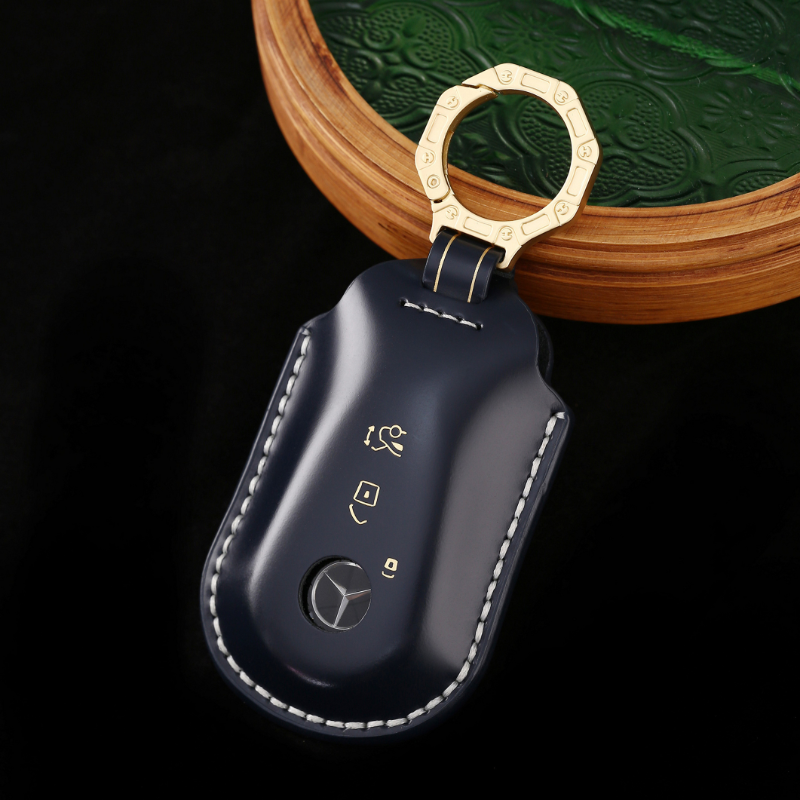Load image into Gallery viewer, Mercedes Benz Genuine Leather Protection Car Key Fob Case Cover For Benz A, C, E, S-Class, GLC, GLE, GLS, GLS, EQC, EQS - i-Station Mobile Phone &amp; Electronic Device Repair and Accessories
